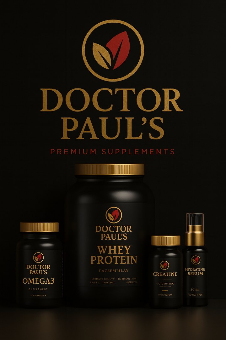 Linha Doctor Paul's: Whey Protein, Ômega 3, Creatina e Hidratante Sérum